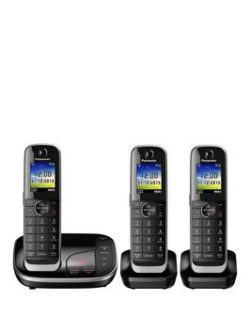 Panasonic Kx-Tgj323Eb Trio Cordless Telephone With Answering Machine - Black